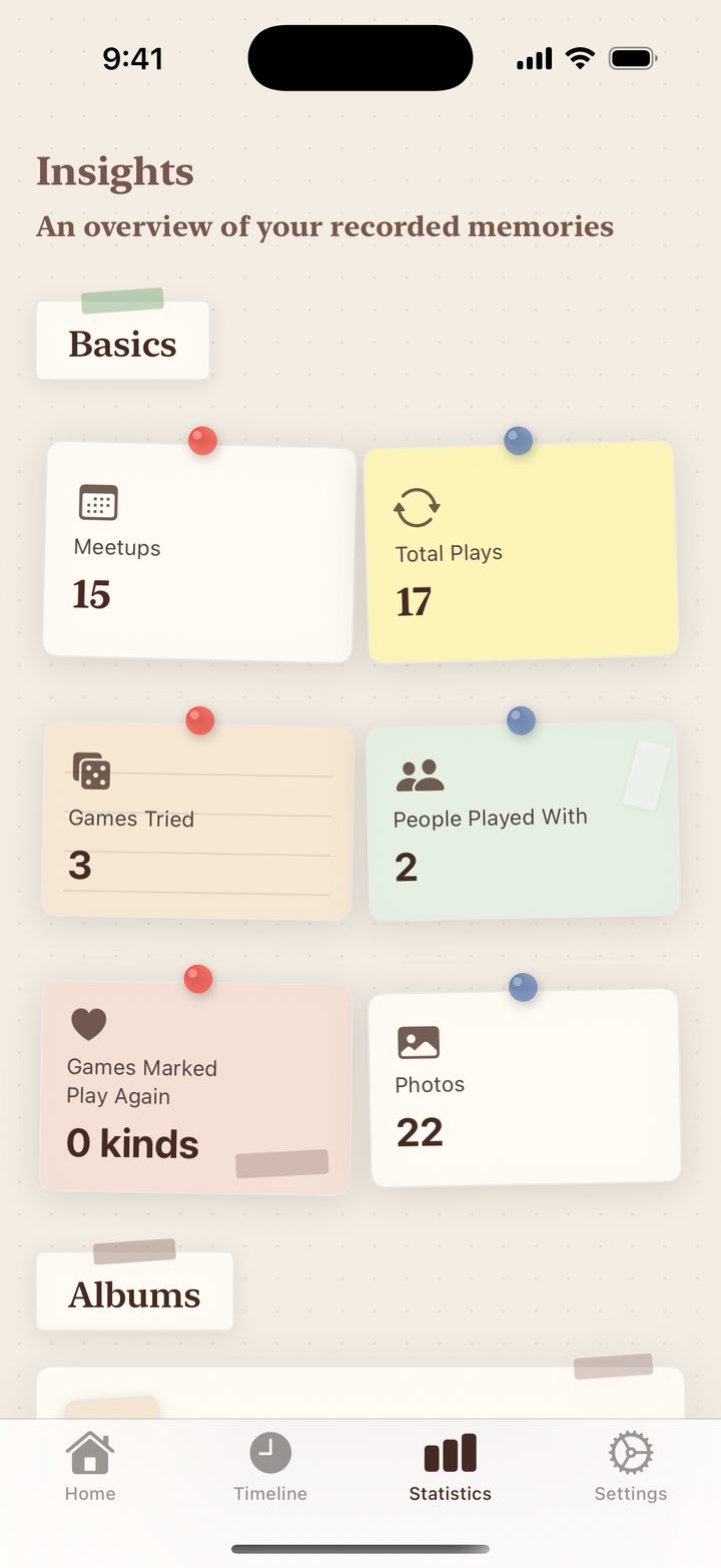 A gentle play log of saved game nights